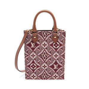 Louis Vuitton Sac Plat Handbag Monogram Jacquard Bordeaux Brown